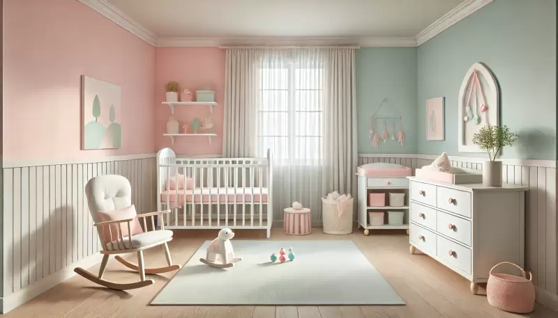 Imagem Decoração Simples para Quarto de Bebê Menina +10 Dicas 