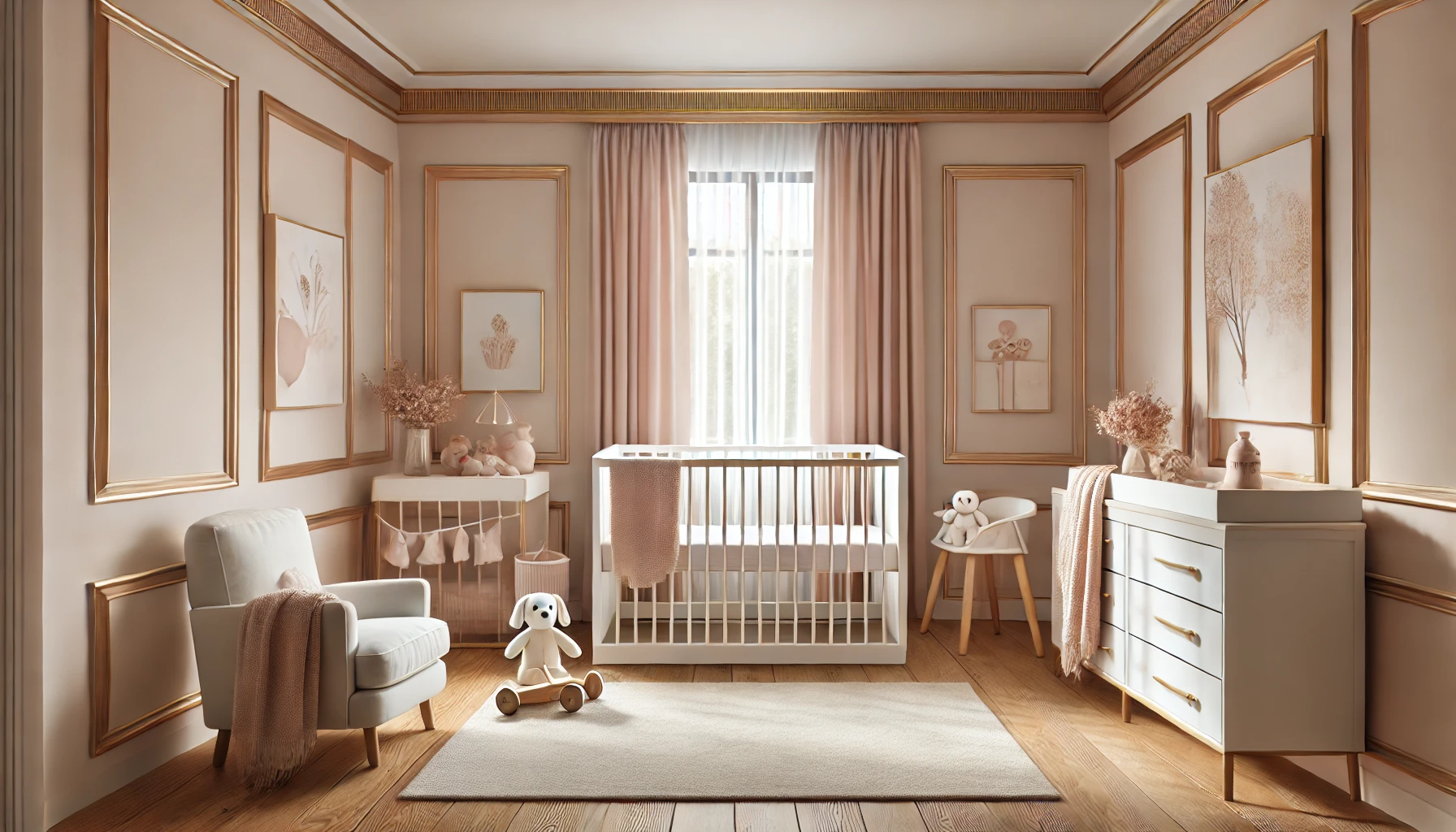 Imagem Quarto de Bebê Menina com Boiserie: Dicas de Decoração