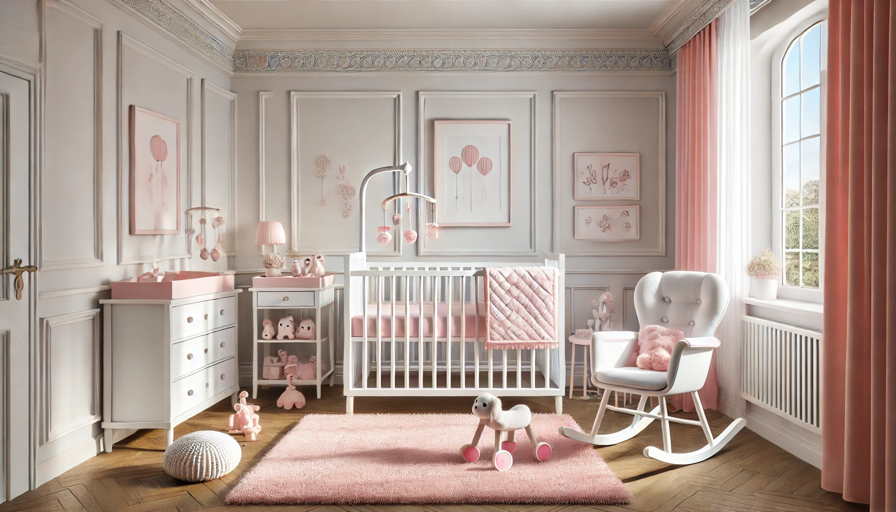 Imagem Quarto de Bebê Menina com Boiserie: Dicas de Decoração