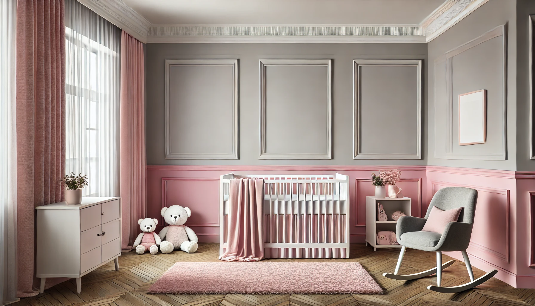 Imagem Quarto de Bebê Menina com Boiserie: Dicas de Decoração